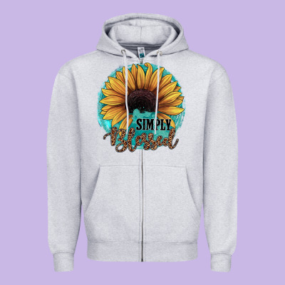 Simply Blessed Zipper Hoodie Designed By Jahusdesignshop