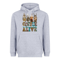 Heather Grey coffee makes me feel alive skeleton coffee cups Heavyweight Hoodie - Jasminsmagicworld