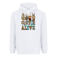 White coffee makes me feel alive skeleton coffee cups Heavyweight Hoodie - Jasminsmagicworld