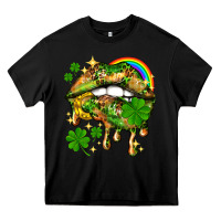 Black St. Patrick's Day lips Heavy Core Tee - HowdyJamesFarm