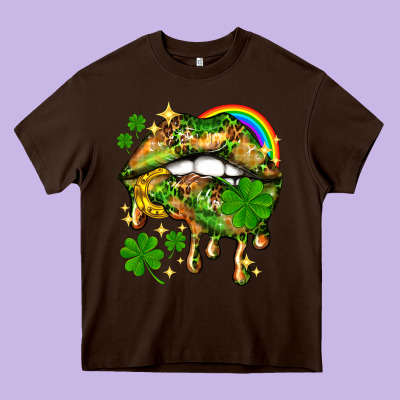 St. Patrick's Day Lips Heavy Core Tee Designed By Howdyjamesfarm