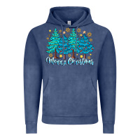 Vintage Denim Merry Christmas Vintage Hoodie - CowhideDigitalArt