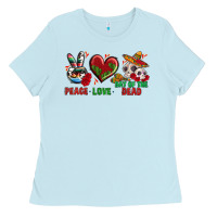 Peace Love Day Of The Dead Ladies Tee | Teevron