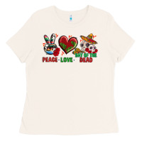 Bone Peace Love Day Of The Dead Ladies Tee - BundleAndBundleShop