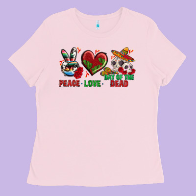 Peace Love Day Of The Dead Ladies Tee Designed By Bundleandbundleshop