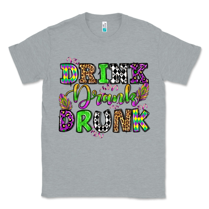 Drink Drank Drunk Mardi Gras Olivia Classic Tee by OliviaCreatesArt | Teevron