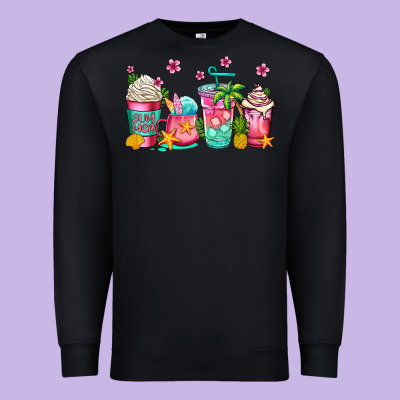 Summer Coffee Cups Premium Sweatshirt Designed By Jasminsmagicworld