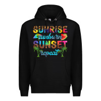 Black sunrise sunburn sunset repeat Premium Hoodie - Artiststas
