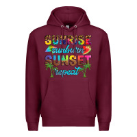 Burgundy sunrise sunburn sunset repeat Premium Hoodie - Artiststas