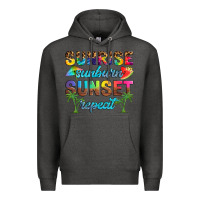 Charcoal Heather sunrise sunburn sunset repeat Premium Hoodie - Artiststas