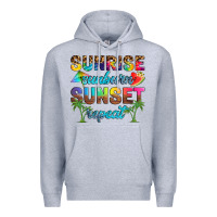 Heather Grey sunrise sunburn sunset repeat Premium Hoodie - Artiststas
