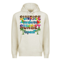 Oatmeal Heather sunrise sunburn sunset repeat Premium Hoodie - Artiststas