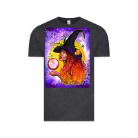 Vintage Black witch with crystal ball air freshener Vintage Tee - BundleAndBundleShop