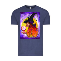 Vintage Denim witch with crystal ball air freshener Vintage Tee - BundleAndBundleShop