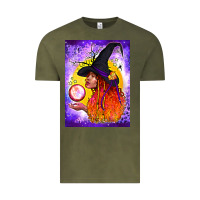 Vintage Olive witch with crystal ball air freshener Vintage Tee - BundleAndBundleShop