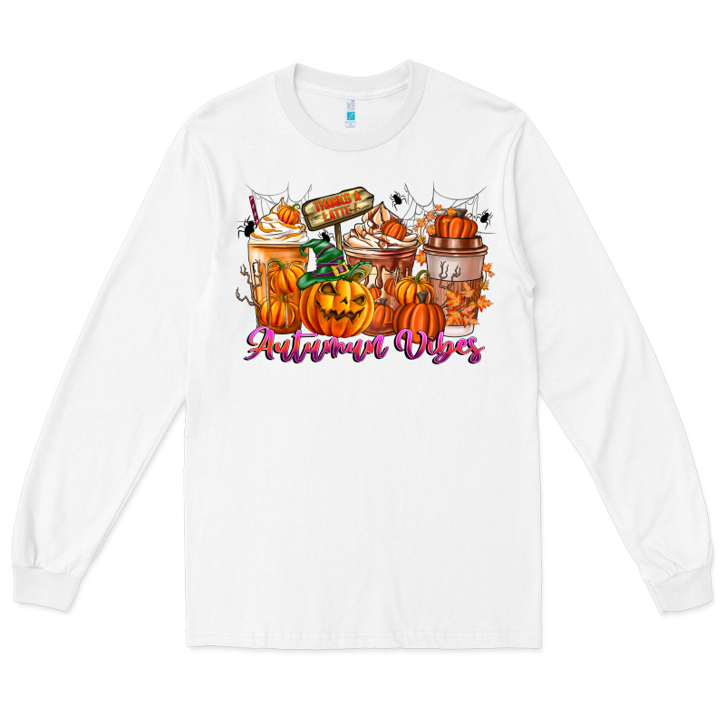 Thanks A Latte Autumn Vibes Long Sleeve Tee by CowhideDigitalArt | Teevron