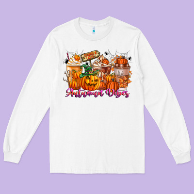Thanks A Latte Autumn Vibes Long Sleeve Tee Designed By Cowhidedigitalart