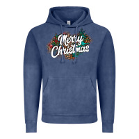 Vintage Denim Merry Christmas Vintage Hoodie - CowhideDigitalArt