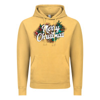 Vintage Mustard Merry Christmas Vintage Hoodie - CowhideDigitalArt