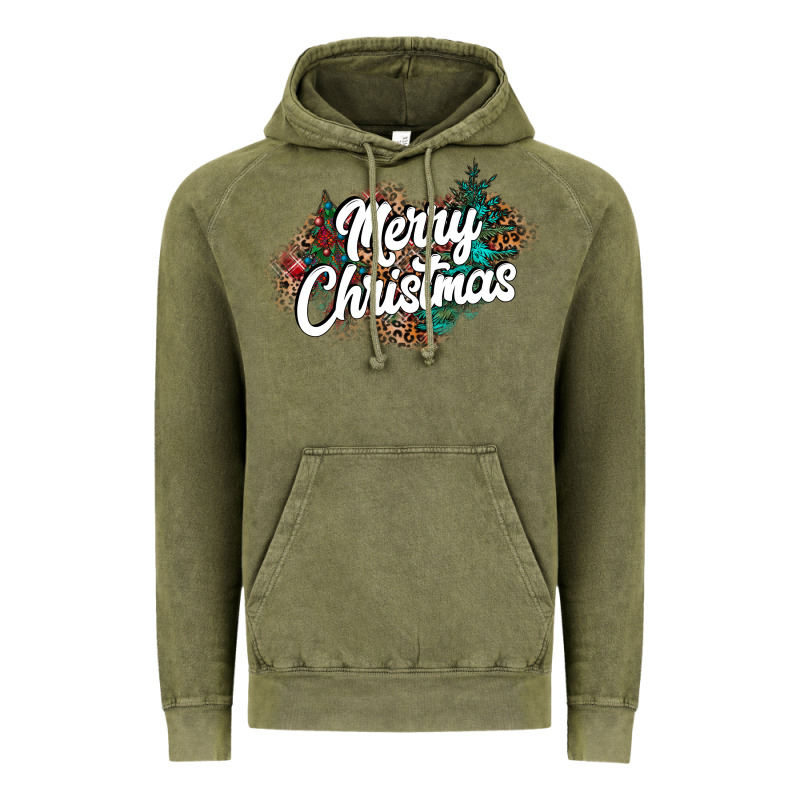 Merry Christmas Vintage Hoodie by CowhideDigitalArt | Teevron
