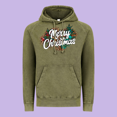Merry Christmas Vintage Hoodie Designed By Cowhidedigitalart