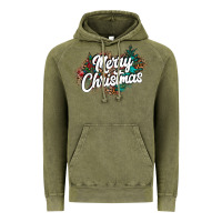 Vintage Olive Merry Christmas Vintage Hoodie - CowhideDigitalArt