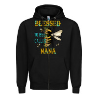 Black Blessed To Bee Nana Zipper Hoodie - JahusDesignShop