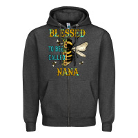 Charcoal Heather Blessed To Bee Nana Zipper Hoodie - JahusDesignShop