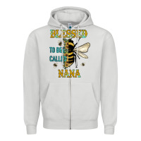 Dove Grey Blessed To Bee Nana Zipper Hoodie - JahusDesignShop