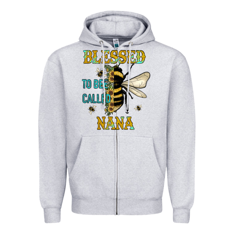 Blessed To Bee Nana Zipper Hoodie by JahusDesignShop | Teevron