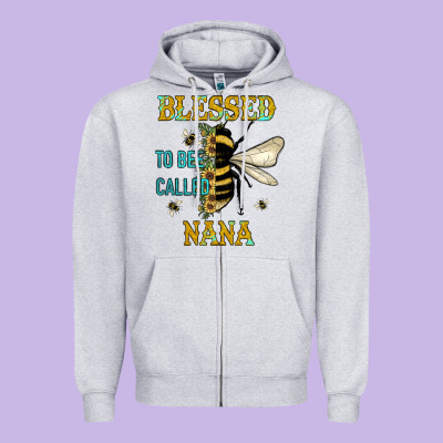 Blessed To Bee Nana Zipper Hoodie Designed By Jahusdesignshop