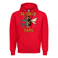 Red Blessed To Bee Nana Zipper Hoodie - JahusDesignShop