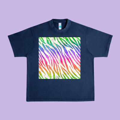 Watercolor Rainbow Zebra Seamless Pattern Urban Heavy Tee Designed By Bundleandbundleshop