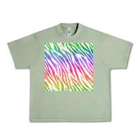 Oil Green watercolor rainbow zebra seamless pattern Urban Heavy Tee - BundleAndBundleShop