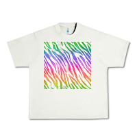 Pistachio watercolor rainbow zebra seamless pattern Urban Heavy Tee - BundleAndBundleShop