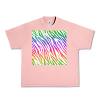 Salmon watercolor rainbow zebra seamless pattern Urban Heavy Tee - BundleAndBundleShop