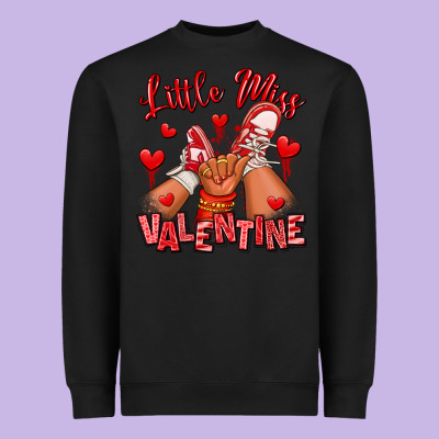Little Miss Valentine Afro Kid Sneakers Heavyweight Sweatshirt Designed By Ranaportraitstore