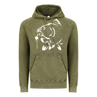 Vintage Olive carp fishing Vintage Hoodie - artisFamous