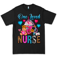 Black One Loved Nurse Valentines Day Frappe Coffee Premium Tee - FaDigitalArtStudio