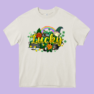 Lucky Gnomes Truck St. Patrick's Heavy Core Tee Designed By Howdyjamesfarm