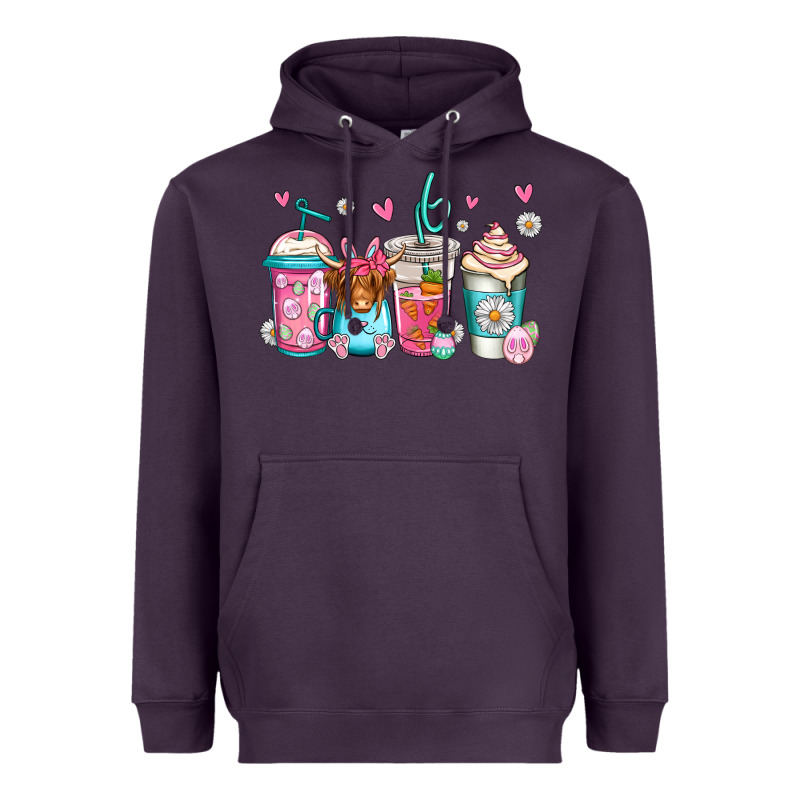 Easter Longhaired Cow Coffee Cups Heavyweight Hoodie by Jasminsmagicworld | Teevron