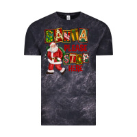 Cloud Black Santa Please Stop Here Vintage Tee - FaDigitalArtStudio
