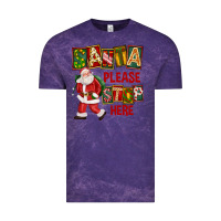 Cloud Purple Santa Please Stop Here Vintage Tee - FaDigitalArtStudio