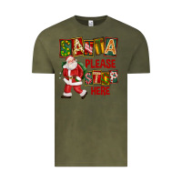 Vintage Olive Santa Please Stop Here Vintage Tee - FaDigitalArtStudio