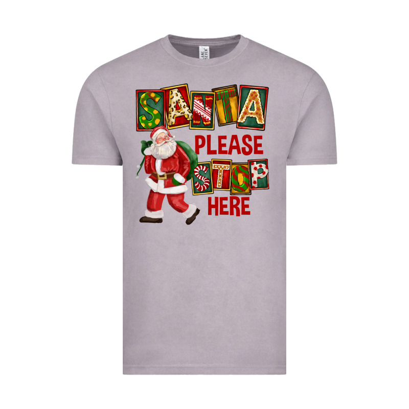 Santa Please Stop Here Vintage Tee by FaDigitalArtStudio | Teevron