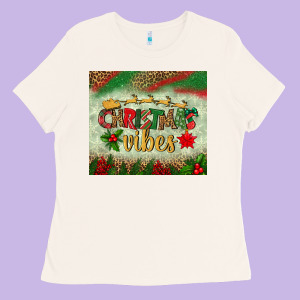 Christmas Vibes Tumbler Ladies Tee Designed By Bundleandbundleshop