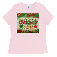 Bubblegum Pink christmas vibes tumbler Ladies Tee - BundleAndBundleShop