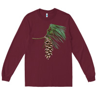 Burgundy white pine cone Long Sleeve Tee - LillyAllenDesigns