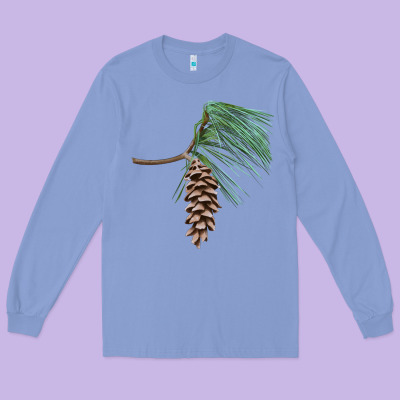 White Pine Cone Long Sleeve Tee Designed By Lillyallendesigns