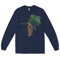 Navy white pine cone Long Sleeve Tee - LillyAllenDesigns